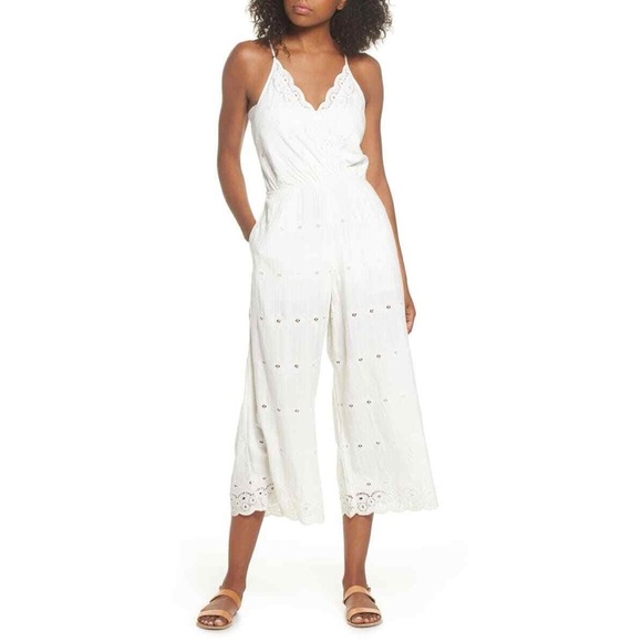 L*SPACE Ciara White Eyelet Embroidered Lace Jumpsuit - Picture 3 of 10